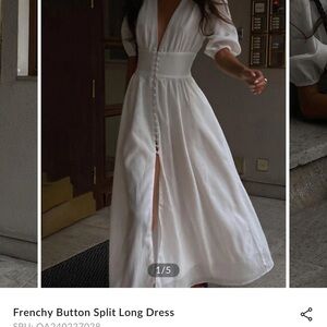 Elegant White Button-Down Maxi Dress